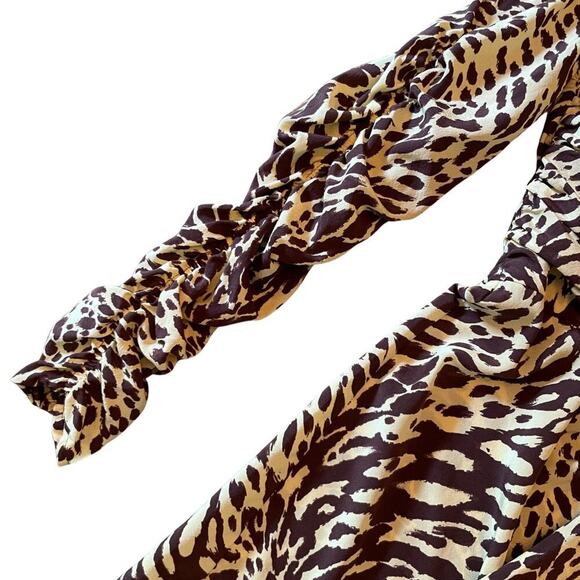 A.L.C. Marcie Silk Ruched Long Sleeve Mini Dress Size 6 752J - Picture 12 of 15